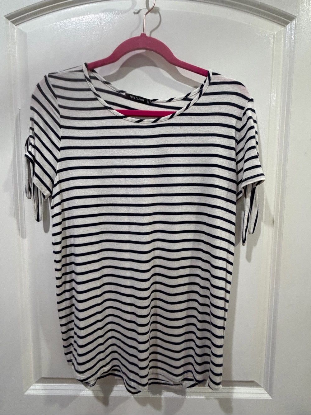 Pink Clover Striped Short Sleeve Tee